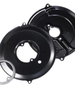 Black Stock-Style Alternator/Generator Backing Plate 3-Piece Tin Kit - FREE SHIPPING