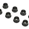 12 Point 8mm Engine Nuts, Black, 8 pieces, 8mm-1.25 Thread, uses 10mm 12 Point Socket - FREE SHIPPING