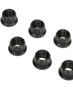 12 Point 8mm Engine Nuts, Black, 8 pieces, 8mm-1.25 Thread, uses 10mm 12 Point Socket - FREE SHIPPING