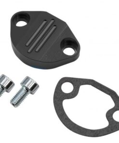 Billet Fuel Pump Block-Off with Hardware, Black - FREE SHIPPING