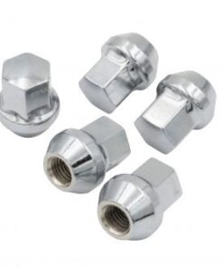 Chrome Steel 60 Degree Lug Nuts 12mm, Set of 5 - FREE SHIPPING