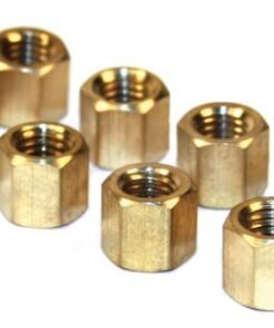 Brass 8mm-1.25 thread, 11mm Head, Int./Exh. Nuts, Set of 8 - FREE SHIPPING