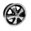 911 Alloy, Gloss Black with Polished Lip & Spokes, 15x5 1/2, 5x130 Bolt Pattern, 4 15/16" BS - FREE SHIPPING