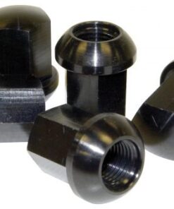 Porsche Style Alloy Lug Nuts, Aluminum, Black Anodized, Set of 5