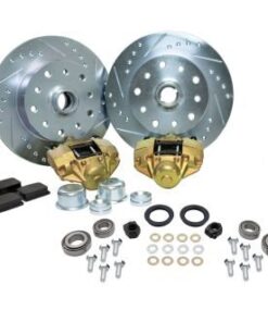 Bolt-On Front Disc Brake Kit – Link Pin 5-Lug Double Drilled 5x130mm & 5x4.75" – Directional Drilled & Slotted Rotors – Type 3 ’66-’71
